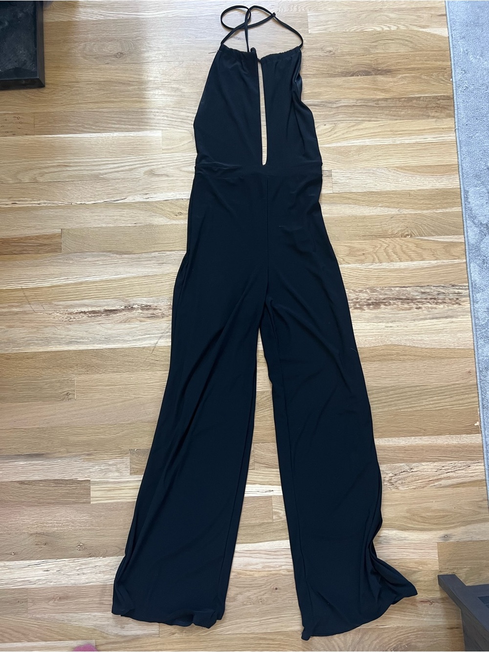 Pull&Bear Black Halter-Neck Wide Leg Jumpsuit